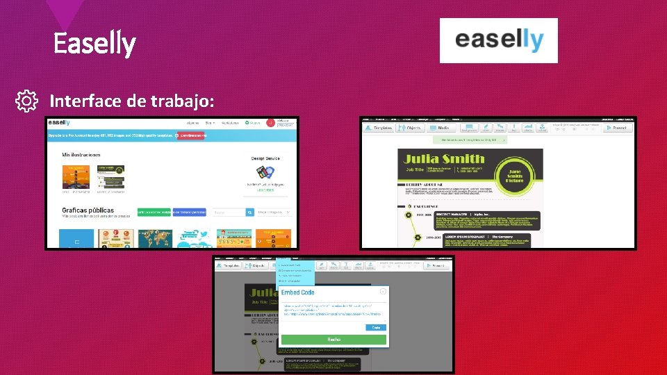 Easelly Interface de trabajo: 