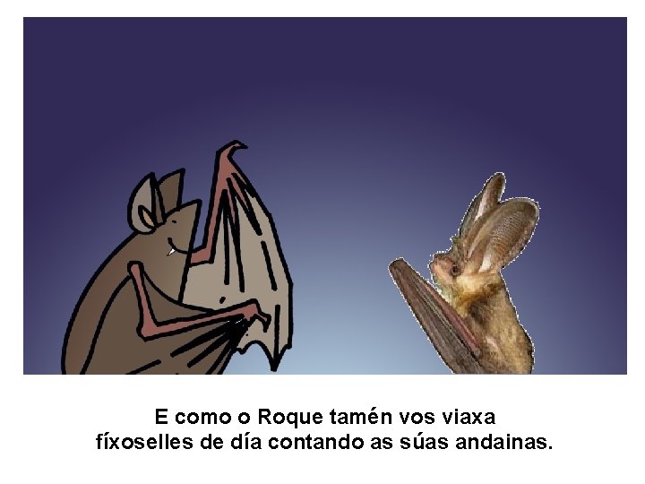 E como o Roque tamén vos viaxa fíxoselles de día contando as súas andainas.