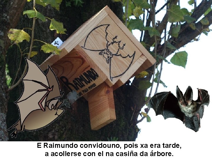 E Raimundo convidouno, pois xa era tarde, a acollerse con el na casiña da