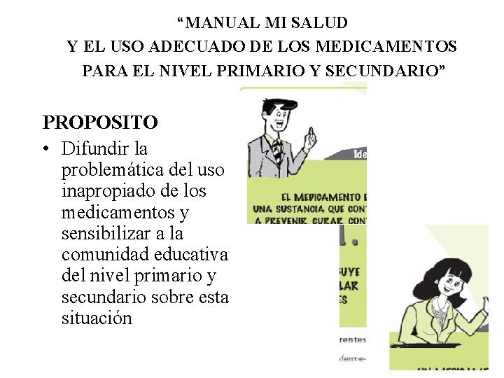 “MANUAL MI SALUD Y EL USO ADECUADO DE LOS MEDICAMENTOS PARA EL NIVEL PRIMARIO