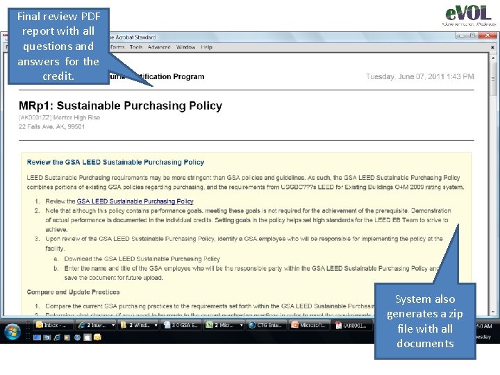 Final review PDF report with all questions and answers for the credit. System also