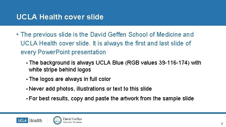 UCLA Health cover slide • The previous slide is the David Geffen School of