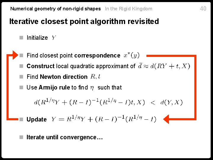 Numerical geometry of non-rigid shapes In the Rigid Kingdom Iterative closest point algorithm revisited Numerical geometry of non-rigid shapes In the Rigid Kingdom Iterative closest point algorithm revisited