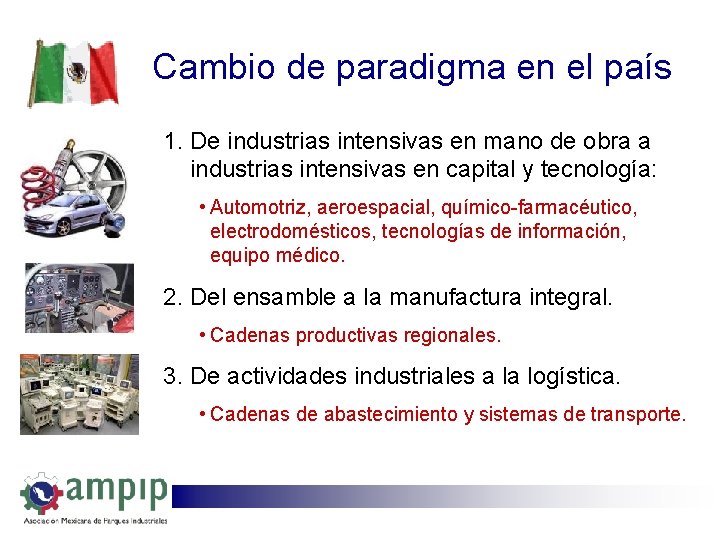 Cambio de paradigma en el país 1. De industrias intensivas en mano de obra