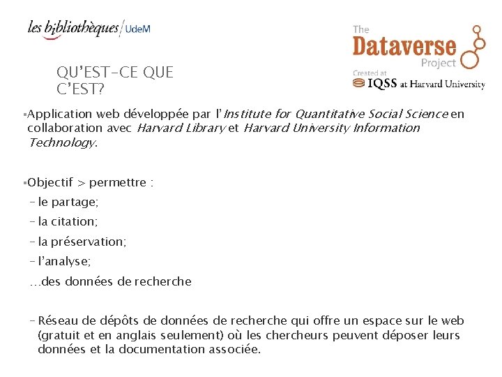QU’EST-CE QUE C’EST? web développée par l’Institute for Quantitative Social Science en collaboration avec