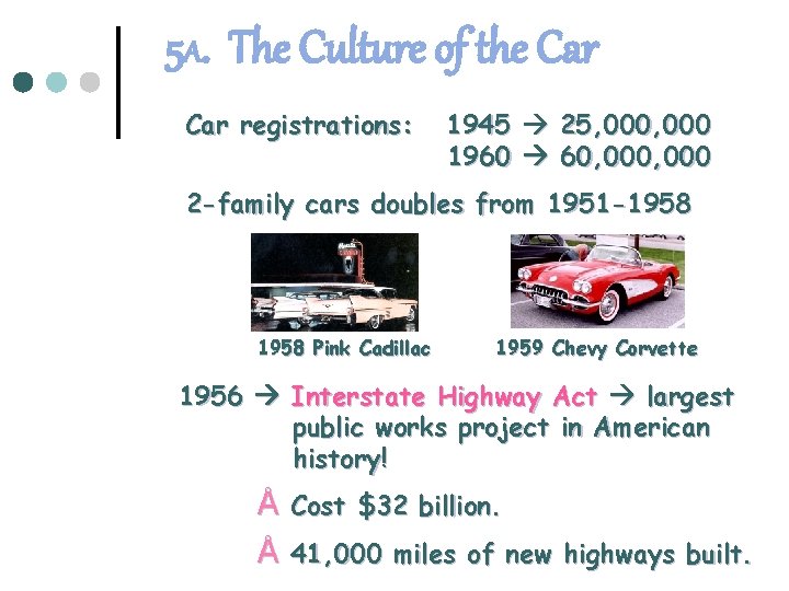 5 A. The Culture of the Car registrations: 1945 25, 000 1960 60, 000