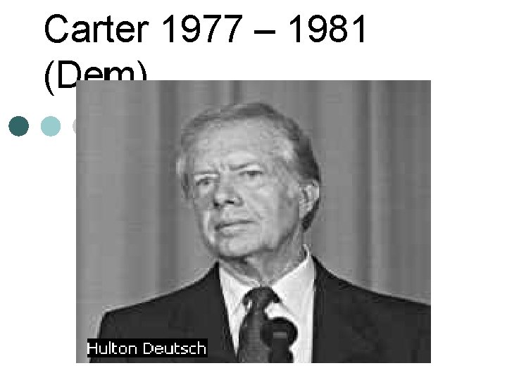 Carter 1977 – 1981 (Dem) 