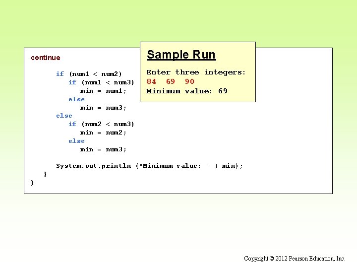 continue if (num 1 < num 2) if (num 1 < num 3) min continue if (num 1 < num 2) if (num 1 < num 3) min
