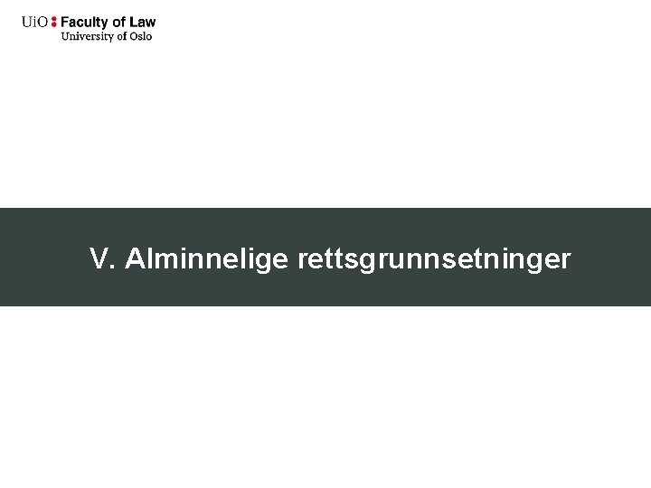 V. Alminnelige rettsgrunnsetninger 