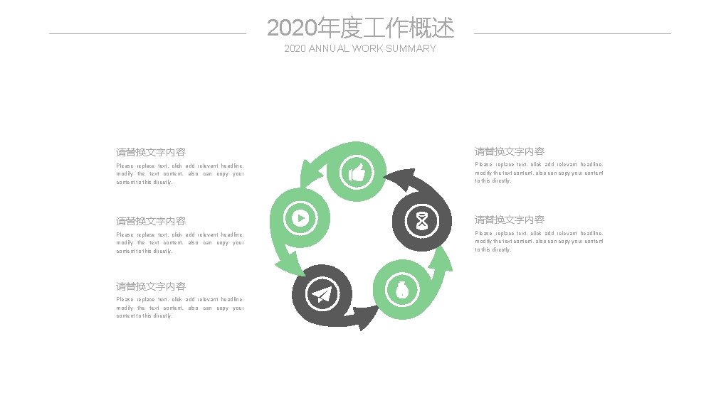 2020年度 作概述 2020 ANNUAL WORK SUMMARY 请替换文字内容 Please replace text, click add relevant headline,