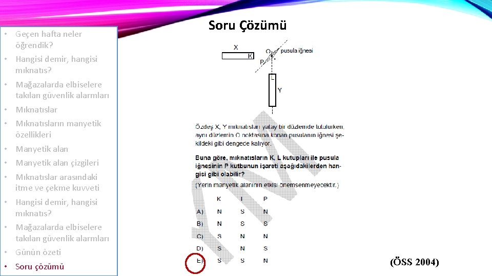  • Geçen hafta neler öğrendik? • Hangisi demir, hangisi mıknatıs? • Mağazalarda elbiselere