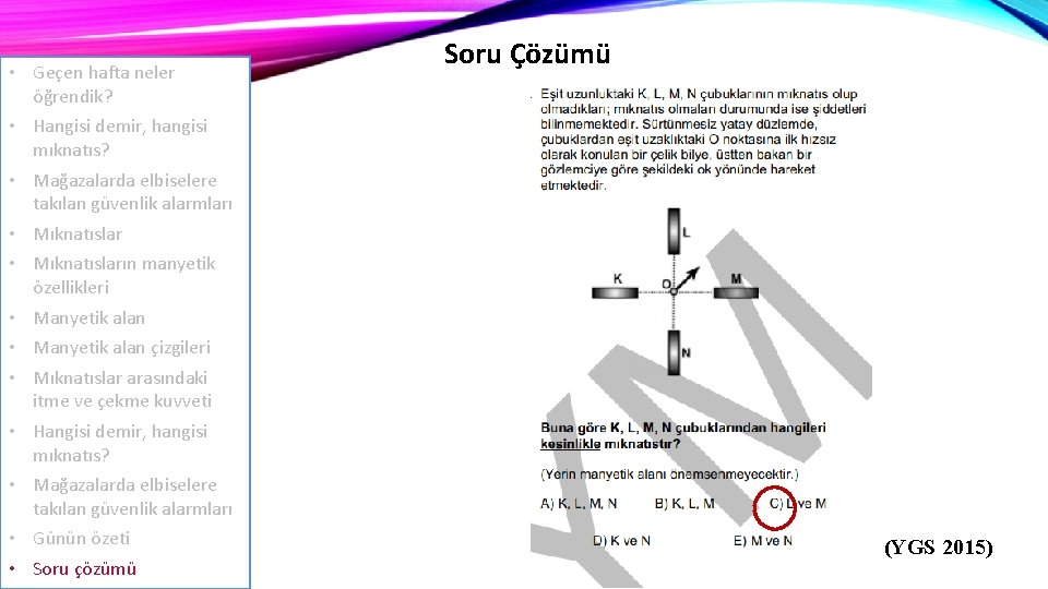  • Geçen hafta neler öğrendik? • Hangisi demir, hangisi mıknatıs? • Mağazalarda elbiselere