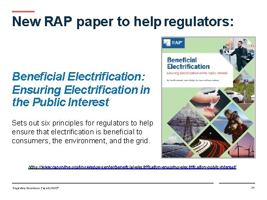 New RAP paper to help regulators: Beneficial Electrification: Ensuring Electrification in the Public Interest