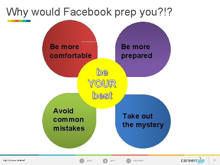 Why would Facebook prep you? !? Be more comfortable Be more prepared be YOUR