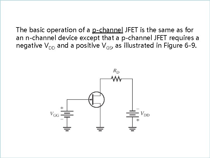 The basic operation of a p-channel JFET is the same as for an n-channel