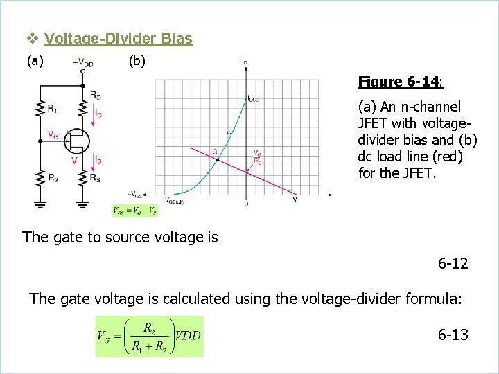 v Voltage-Divider Bias (a) (b) Figure 6 -14: (a) An n-channel JFET with voltagedivider