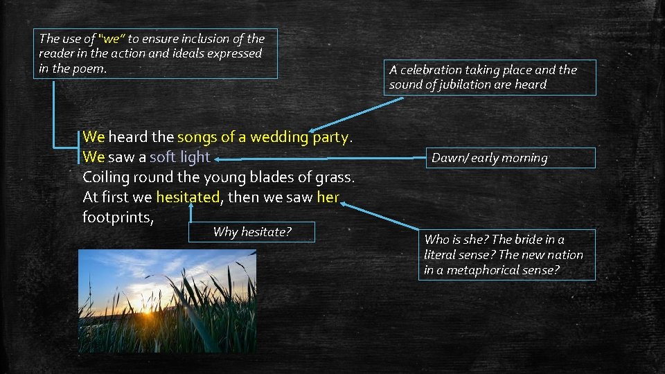 The use of “we” to ensure inclusion of the reader in the action and
