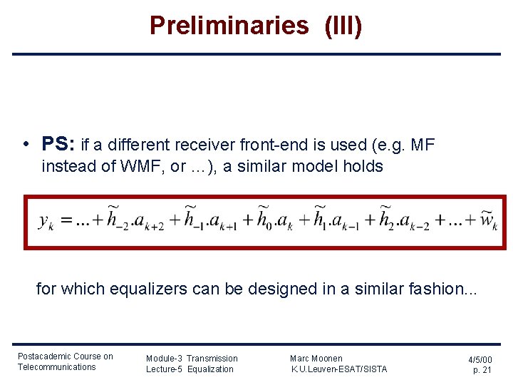 Module3 Transmission Lecture5 4500 Marc Moonen Dept E