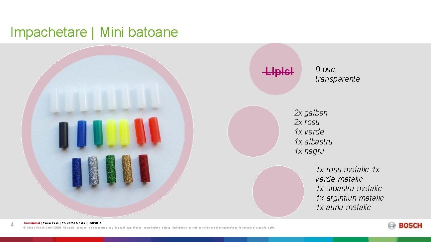 Impachetare | Mini batoane Lipici 8 buc. transparente 2 x galben 2 x rosu