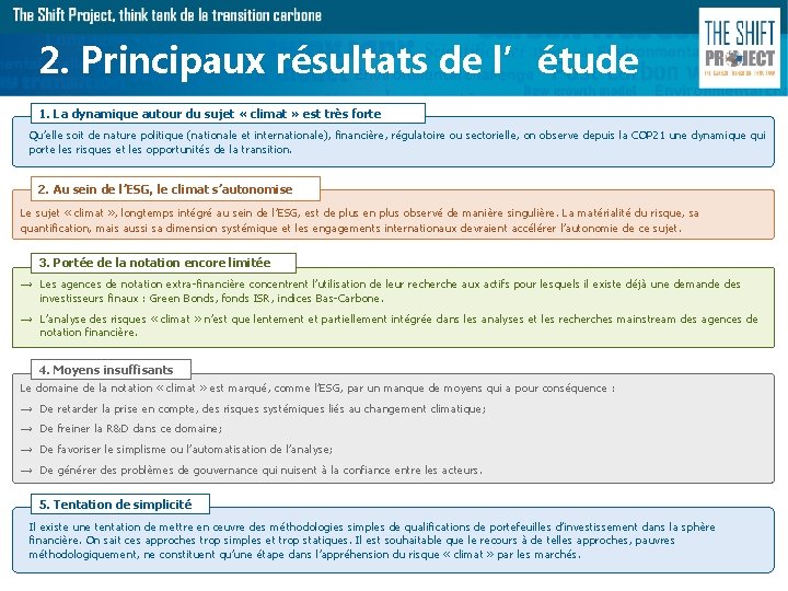 2. Principaux résultats de l’étude 1. La dynamique autour du sujet « climat »