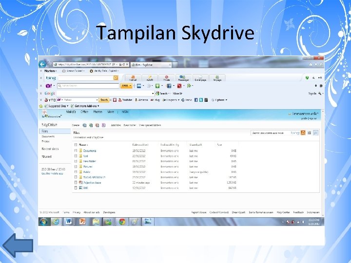 Tampilan Skydrive 