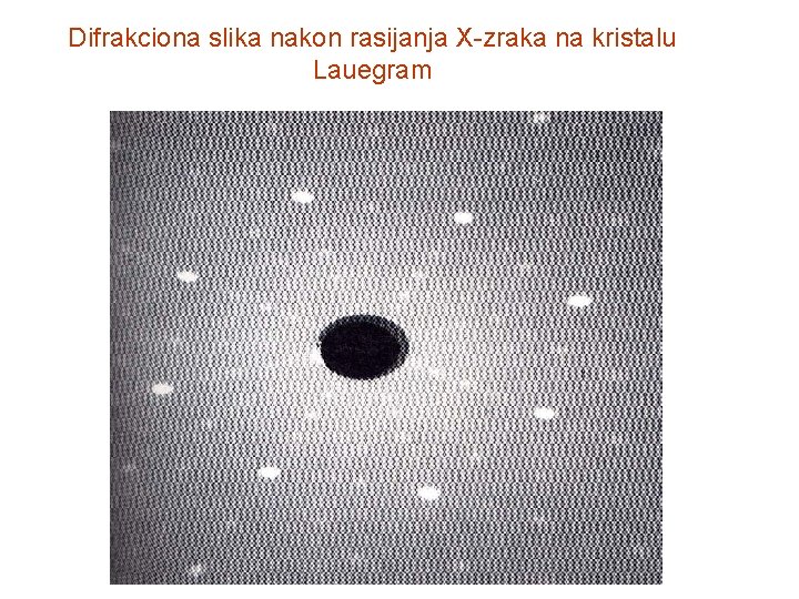 Difrakciona slika nakon rasijanja X-zraka na kristalu Lauegram 