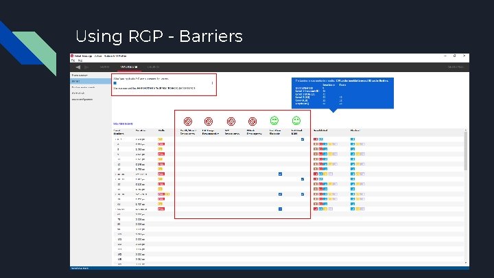 Using RGP - Barriers 