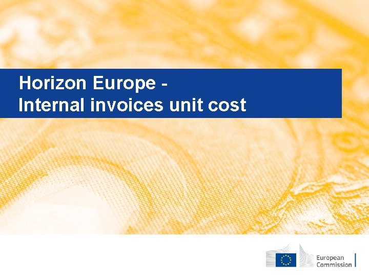 Horizon Europe Internal invoices unit cost May 2019 │ Version 25 