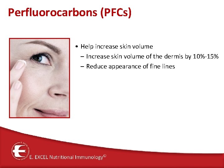 Perfluorocarbons (PFCs) • Help increase skin volume – Increase skin volume of the dermis