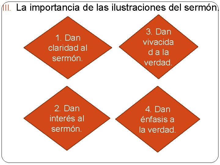 III. La importancia de las ilustraciones del sermón. 1. Dan claridad al sermón. 3.