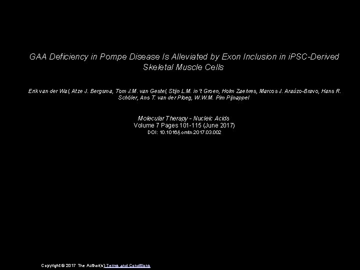 GAA Deficiency in Pompe Disease Is Alleviated by Exon Inclusion in i. PSC-Derived Skeletal