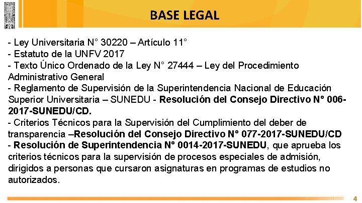 BASE LEGAL - Ley Universitaria N° 30220 – Artículo 11° - Estatuto de la