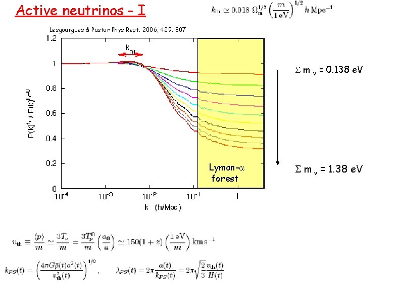 Active neutrinos - I Lesgourgues & Pastor Phys. Rept. 2006, 429, 307 S m