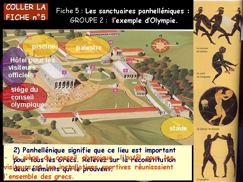 COLLER LA FICHE n° 5 piscine Fiche 5 : Les sanctuaires panhelléniques : GROUPE