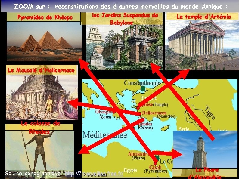 ZOOM sur : reconstitutions des 6 autres merveilles du monde Antique : Pyramides de