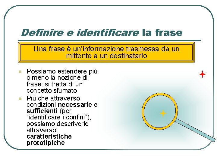 Definire e identificare la frase Una frase è un’informazione trasmessa da un mittente a Definire e identificare la frase Una frase è un’informazione trasmessa da un mittente a
