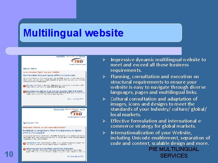 Multilingual website Ø Ø Ø 10 Impressive dynamic multilingual website to meet and exceed