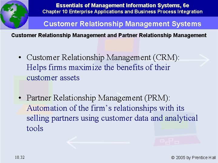 Essentials of Management Information Systems, 6 e Chapter 10 Enterprise Applications and Business Process