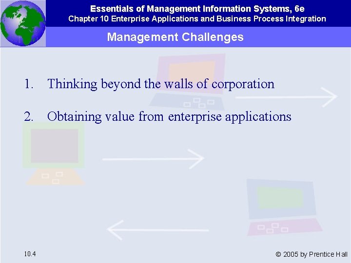 Essentials of Management Information Systems, 6 e Chapter 10 Enterprise Applications and Business Process