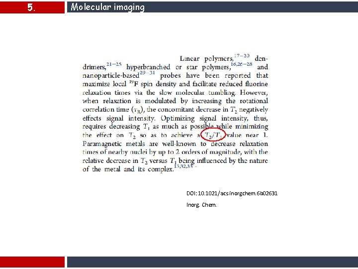 5. Molecular imaging DOI: 10. 1021/acs. inorgchem. 6 b 02631 Inorg. Chem. 