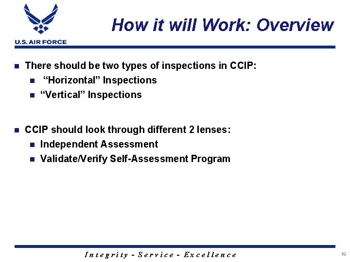 How it will Work: Overview n There should be two types of inspections in