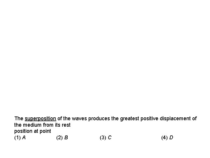 The superposition of the waves produces the greatest positive displacement of the medium from