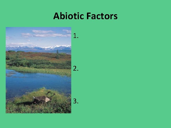 Abiotic Factors 1. 2. 3. 
