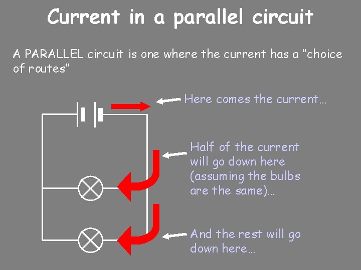 10/24/2020 Current in a parallel circuit A PARALLEL circuit is one where the current