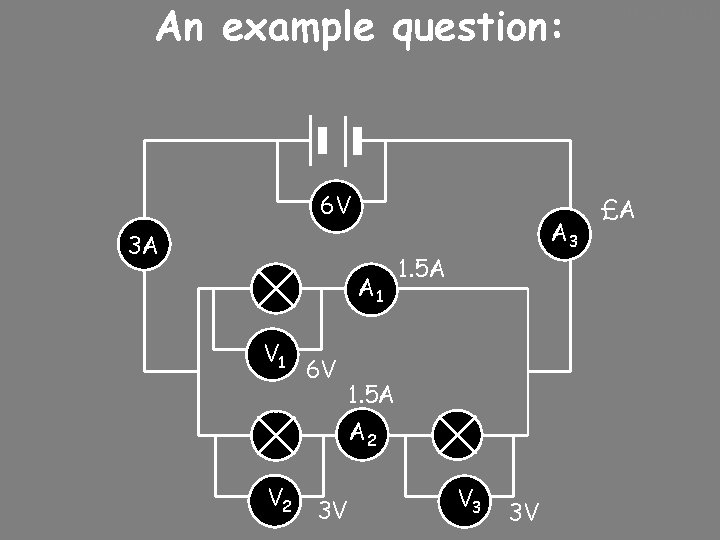An example question: 6 V 3 A A 1 V 1 6 V A