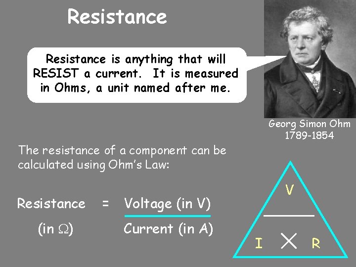 10/24/2020 Resistance is anything that will RESIST a current. It is measured in Ohms,