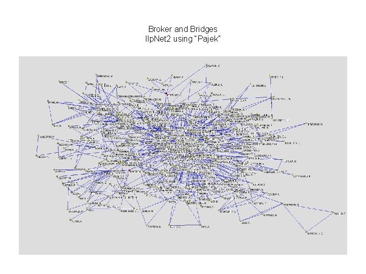 Broker and Bridges Ilp. Net 2 using “Pajek” 