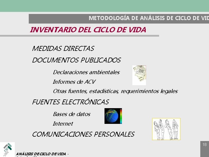 METODOLOGÍA DE ANÁLISIS DE CICLO DE VID INVENTARIO DEL CICLO DE VIDA MEDIDAS DIRECTAS