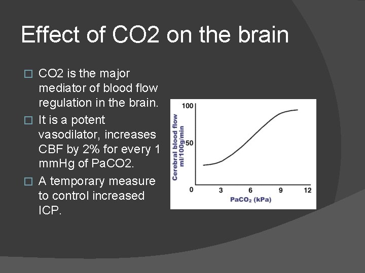 Effect of CO 2 on the brain CO 2 is the major mediator of Effect of CO 2 on the brain CO 2 is the major mediator of