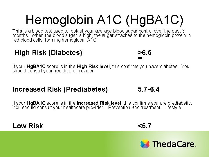 Hemoglobin A 1 C (Hg. BA 1 C) This is a blood test used